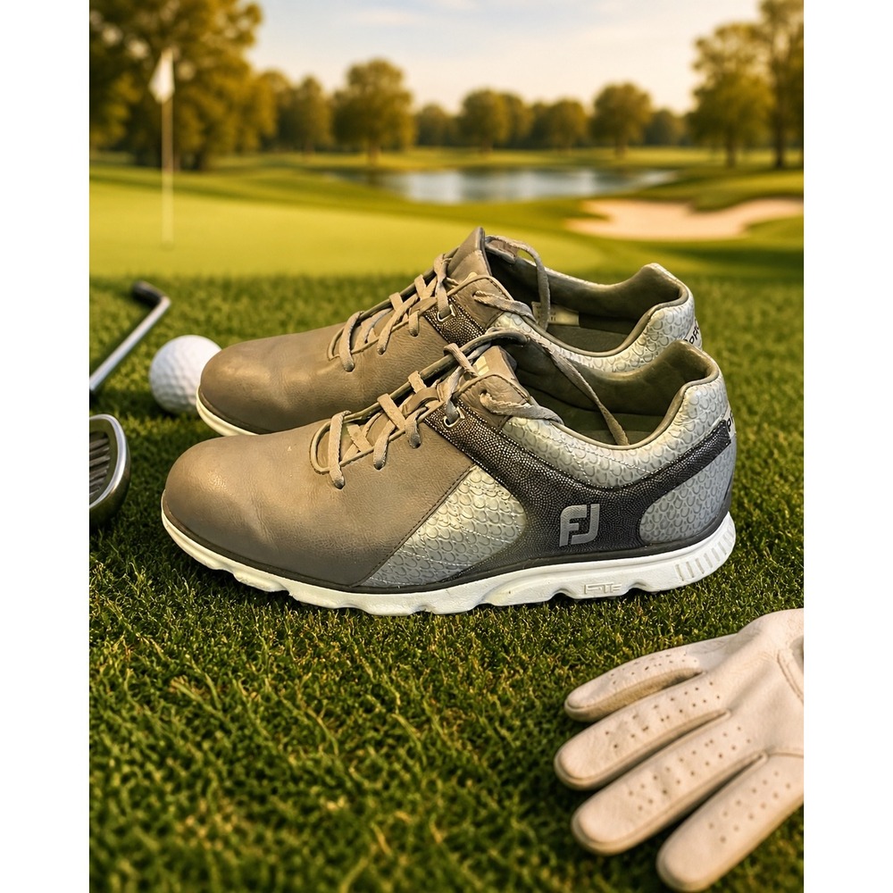 FootJoy Pro SL Mens Golf Shoes Grey Charcoal Spikeless Leather 53270 Size 10